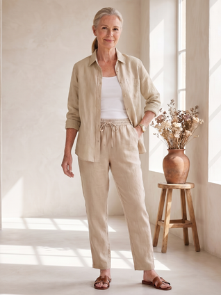 Nora | Conjunto de camisa de manga larga y pantalones entallados