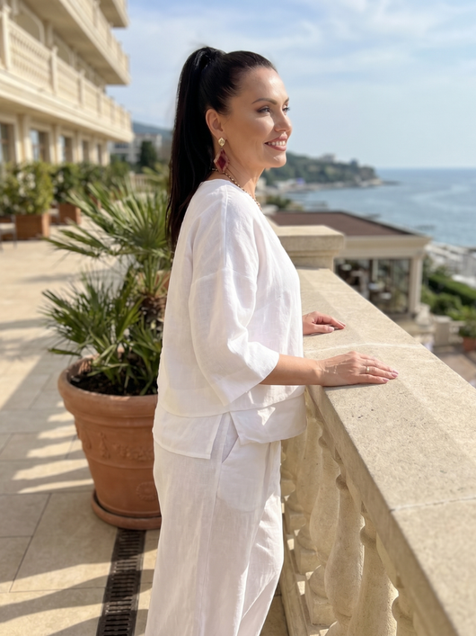 Rocío | Conjunto de top en capas y pantalón de pierna ancha