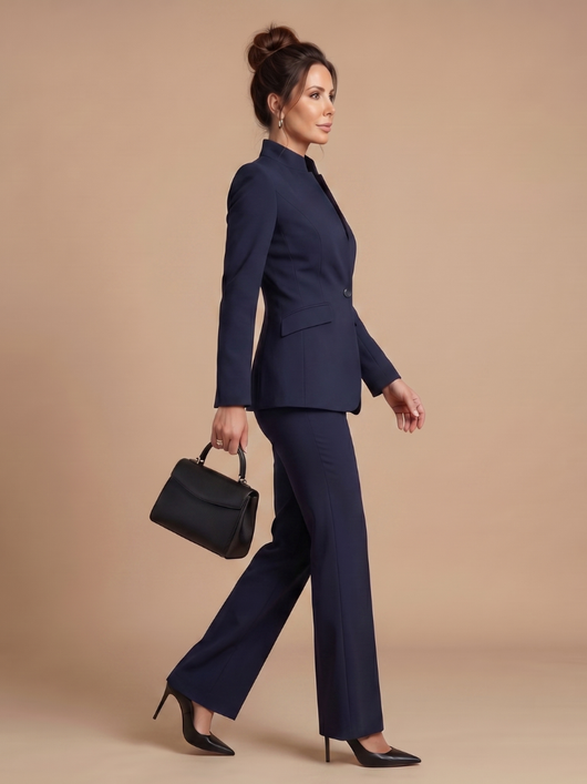 Diana | Traje a medida con cuello de pie estructurado