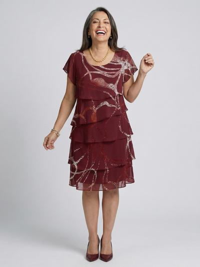 Ella | Vestido abstracto de longitud a la rodilla
