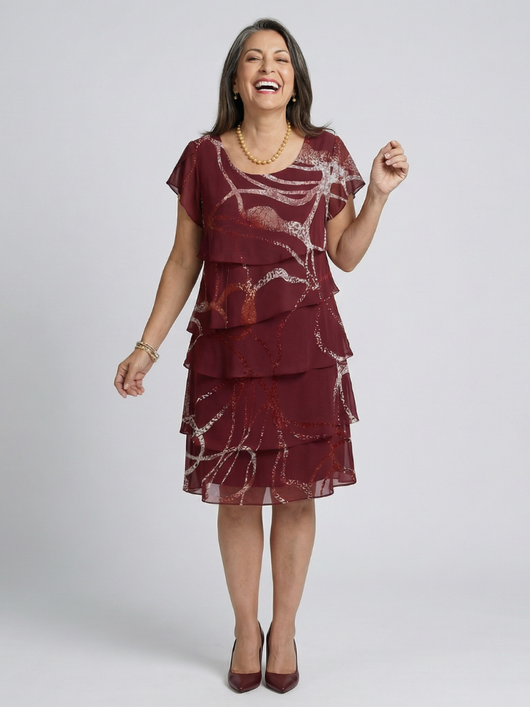 Ella | Vestido abstracto de longitud a la rodilla
