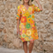 Zéfira | Vestido a la rodilla con estampado floral multicolor
