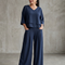 Rocío | Conjunto de top en capas y pantalón de pierna ancha