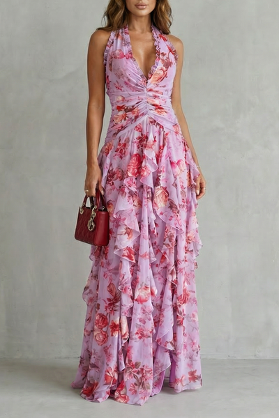 Bella | Vestido largo con cuello halter