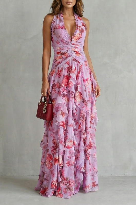 Bella | Vestido largo con cuello halter