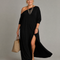Asterelle | Vestido midi fluido de un solo hombro con abertura lateral