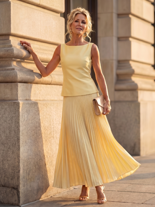 Rosa | Conjunto de corpiño estructurado y falda plisada