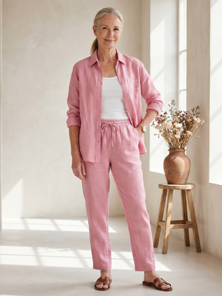 Nora | Conjunto de camisa de manga larga y pantalones entallados