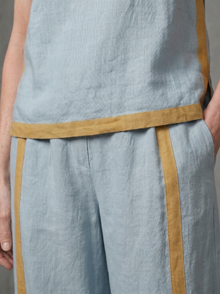 Isabel | Conjunto de top sin mangas y pantalones de pierna ancha con contraste