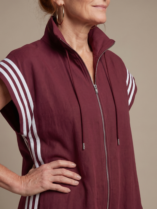 Lola | Mono con cremallera frontal y panel de rayas