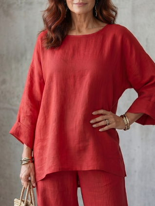 Pilar | Conjunto de túnica oversize y pantalón de pierna ancha