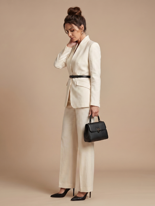 Diana | Traje a medida con cuello de pie estructurado