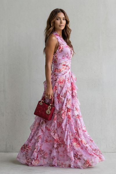 Bella | Vestido largo con cuello halter