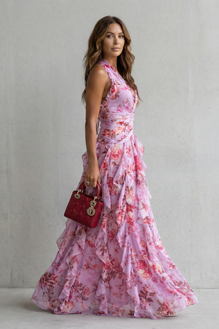 Bella | Vestido largo con cuello halter