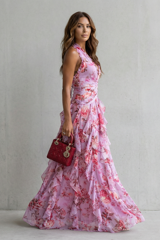 Bella | Vestido largo con cuello halter