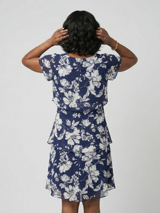 Riley | Vestido floral discreto hasta la rodilla
