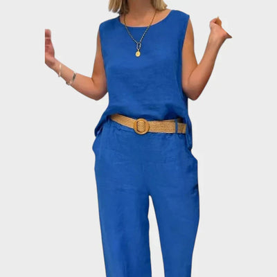 Paloma | Conjunto bohemio de top sin mangas y pantalones recortados