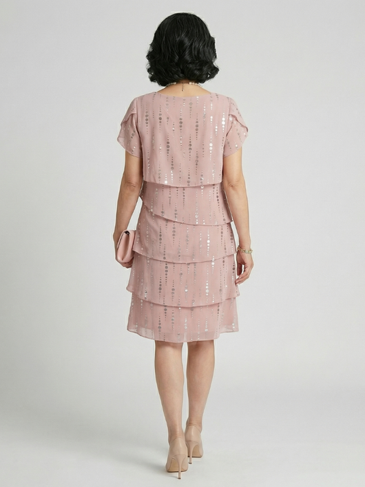 Elizabeth | Vestido a la rodilla elegante con lunares y líneas