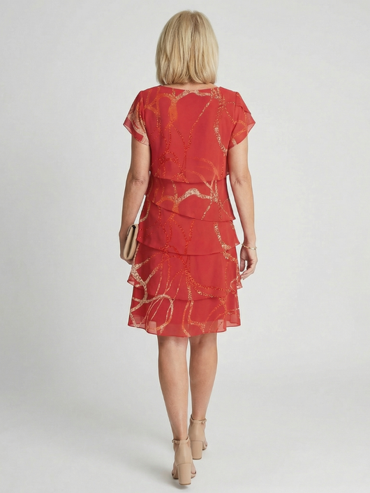 Lillian | Vestido suave de diseño abstracto a la rodilla