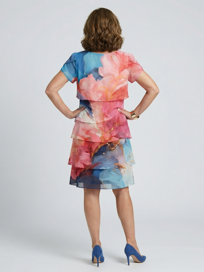 Olivia | Vestido a la rodilla de mármol elegante