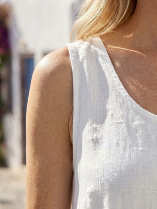 Esmeralda | Vestido midi sin mangas de cuello redondo con caída relajada
