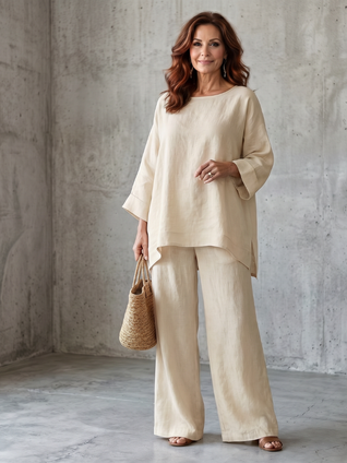 Pilar | Conjunto de túnica oversize y pantalón de pierna ancha