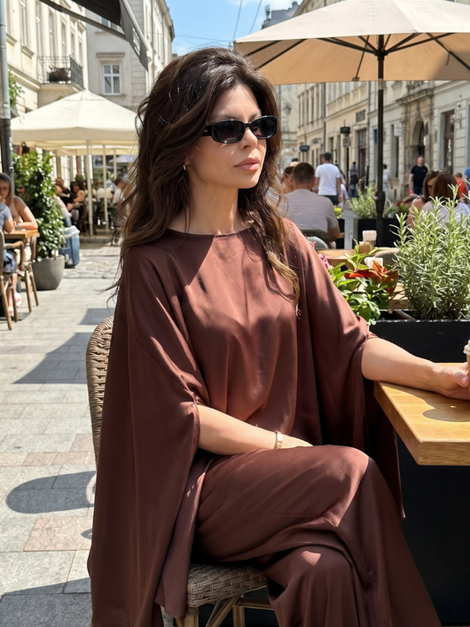 Sara | Conjunto de túnica fluida y pantalón de pierna ancha