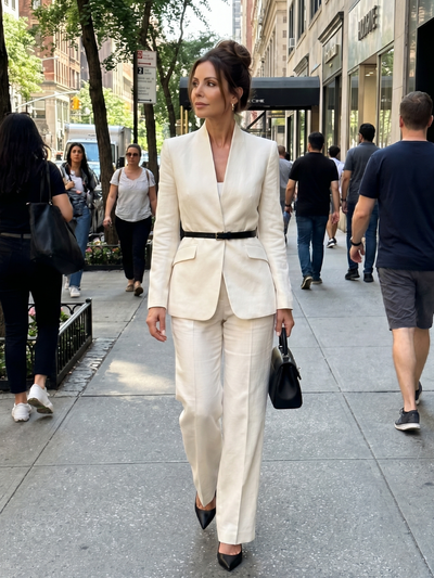 Diana | Traje a medida con cuello de pie estructurado