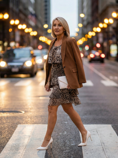 Layla | Vestido a la rodilla con estampado animal