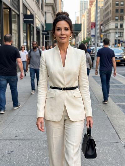 Diana | Traje a medida con cuello de pie estructurado