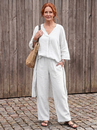 Ónix | Túnica holgada y pantalón de pierna ancha (conjunto)