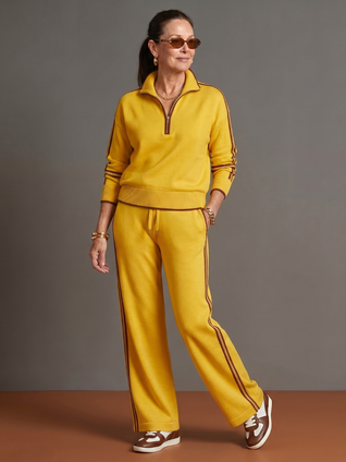 Lluvia | Top de cuello con cremallera de manga larga y pantalones con franja lateral - conjunto