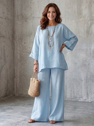 Pilar | Conjunto de túnica oversize y pantalón de pierna ancha
