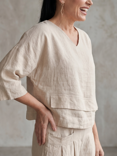 Rocío | Conjunto de top en capas y pantalón de pierna ancha