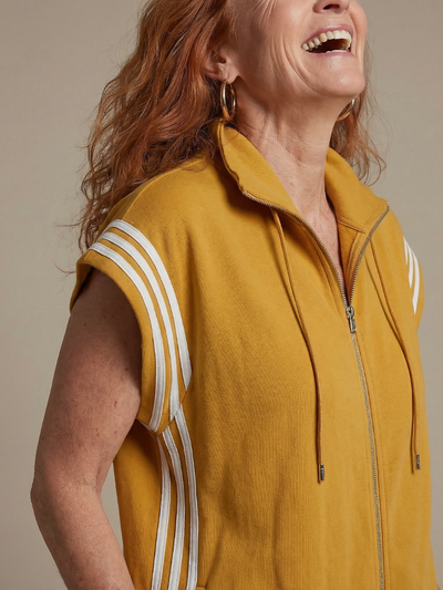 Lola | Mono con cremallera frontal y panel de rayas