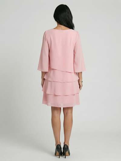 Harper | Vestido midi de mangas acampanadas en capas, hasta la rodilla