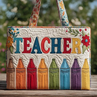 Alegría del docente | Bolso tote acolchado hecho a mano