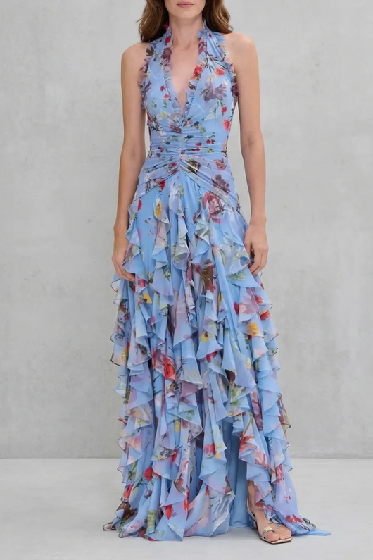 Bella | Vestido largo con cuello halter