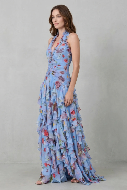 Bella | Vestido largo con cuello halter