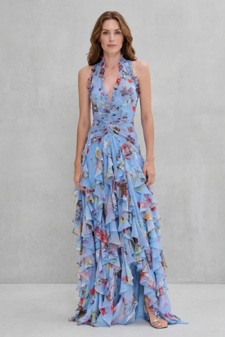 Bella | Vestido largo con cuello halter