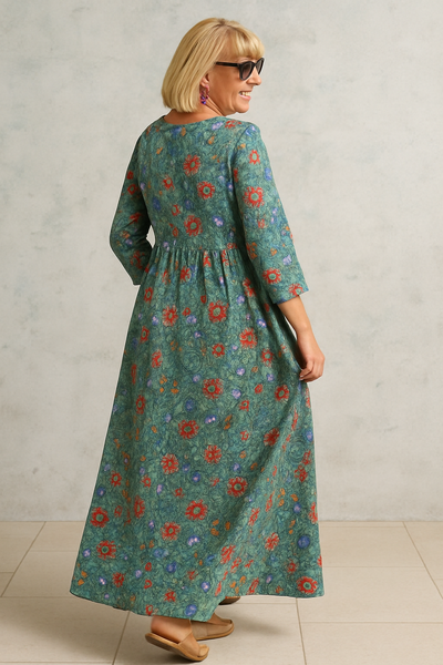 Elsie | Vestido vintage holgado con bolsillos