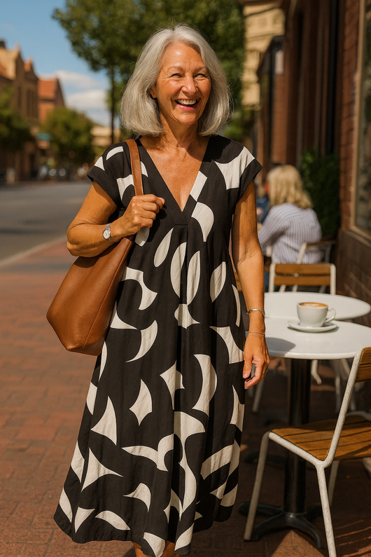 Corinne | Vestido maxi sofisticado – ajuste favorecedor con cobertura del abdomen