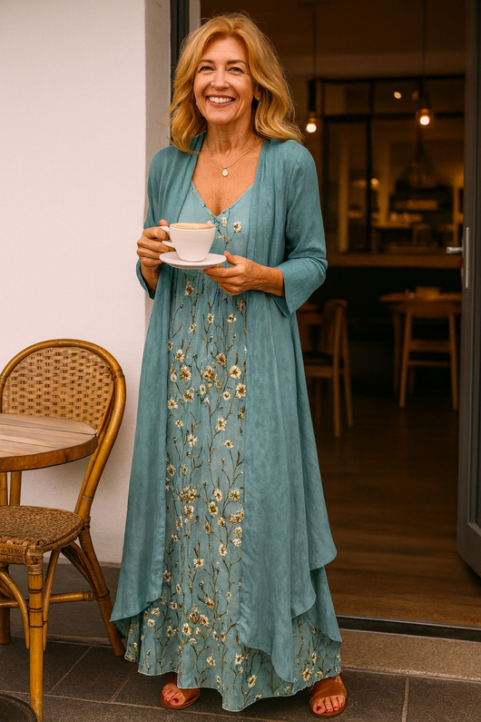 Marisa| Conjunto maxi de dos piezas elegante – Estilo sin esfuerzo, comodidad durante todo el día