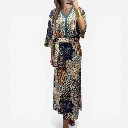 Cristina™ Vestido midi estampado fluido
