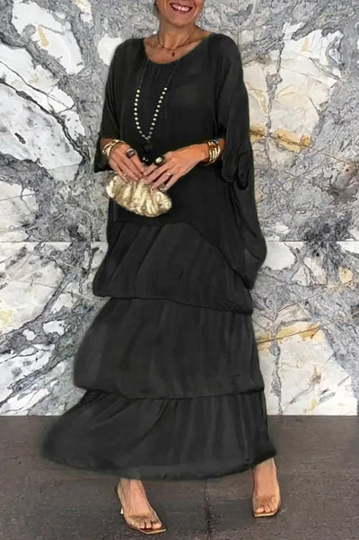 Nora Vestido de capas - negro