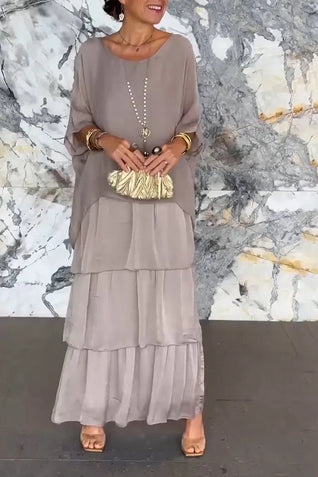Vestido de capas Nora - Gris