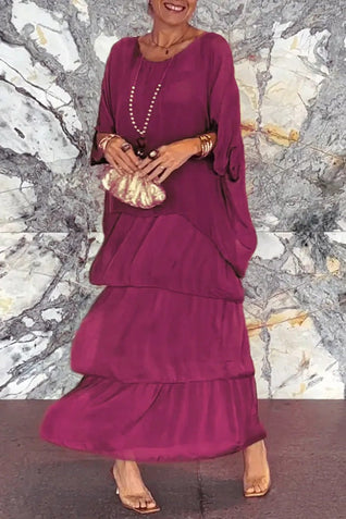Vestido de capas Nora - Escarlata