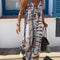 Vestido maxi de tirantes con escote en V y estampado tie-dye