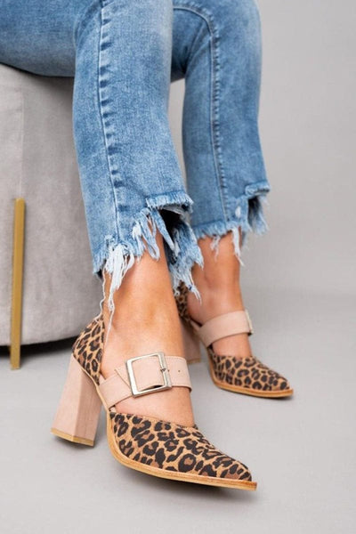 Isabel™ | Tacones de bloque con estampado de leopardo audaz