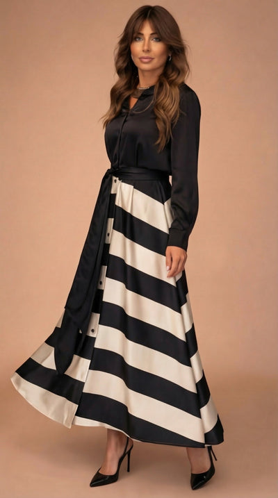Mila | Vestido maxi a rayas